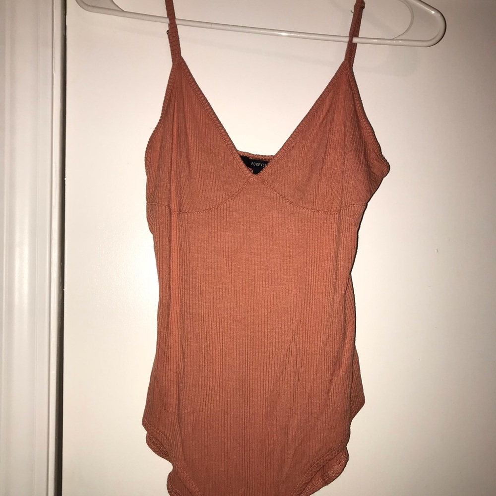 F21 Coral Thong Bodysuit